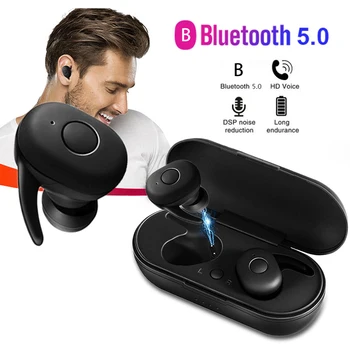 Twsイヤフォンワイヤレスステレオbluetooth 5.0スポーツイヤホンとマイクとled電源ディスプレイミニヘッドフォンヘッドセット充電ボックス