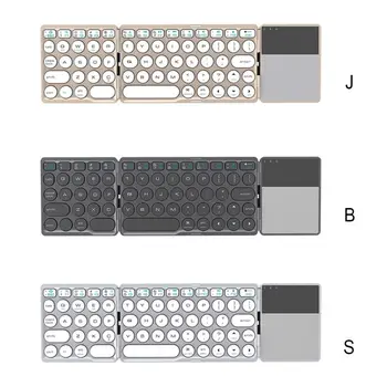 

Hot Mini Folding Keyboard Bluetooth Foldable Wireless Keyboard With Touchpad Rechargeable And Universal Round Keycap