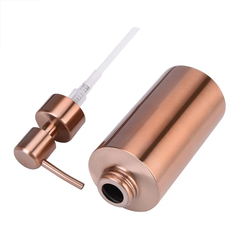 Stainless Steel Rose Gold Soap Dispenser Bathroom Hand Pump Liquid Soap Dispenser Lotion Bottle Bathroom Tool 350Ml