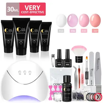 

COSCELIA Extention Gel Set Nail Set 30ml Poly Gel Nail Polish Set With Manicure Tools Kit UV Led Lamp Dryer Nail Art Tools Kit