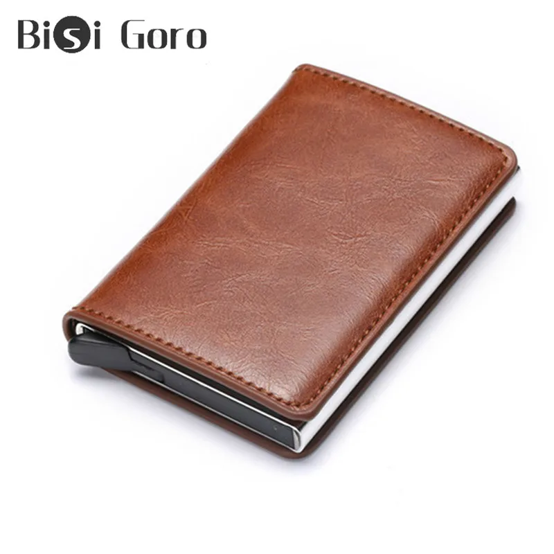 BISI GORO RFID Блокировка бизнес мужской ID кредитный держатель для карт 13 цветов металлический тонкий чехол для ID карты держатель для карт Прямая поставка