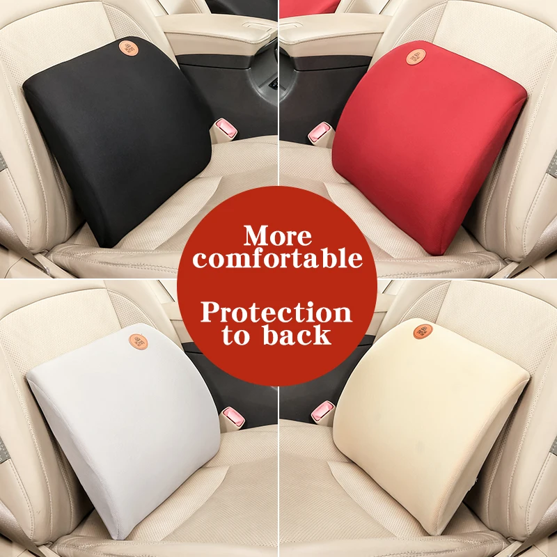 4 Color Soft Memory Foam Car Seat Winter Pillows Lumbar Support Back Massager Waist Cushion For Chairs Home Office Relieve Pain