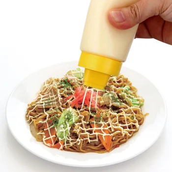 

300ml 4 Holes Squeeze Type Sauce Bottle Safe Resin For Ketchup Jam Mayonnaise Olive Oil