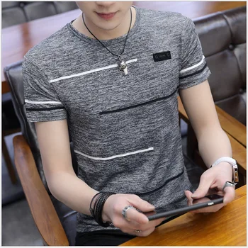 

2020 New Men's Quick-Dry Short Sleeve round Collar T-shirt Summer Thin Half Sleeve 8958