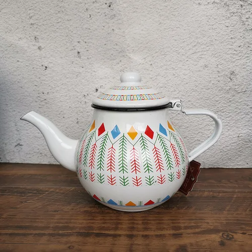 Эмалированный чайник для воды, чай, вино, кофе, чайник, электромагнитная печь, бытовой утолщенный холодный чайник, кофейник - Цвет: 1.5L