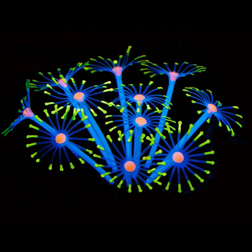 11 листьев силиконовые светящиеся искусственные растения для аквариума аквариумные коралловые растения Декорации для аквариума аквариумный Декор Аксессуары - Цвет: B-yellow