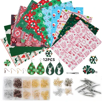 

2019 Christmas Pu Leather Earrings Hairpin Accessories For DIY Making Earing Hairgrip Elk Snowflake Charms 2020 Earring Findings