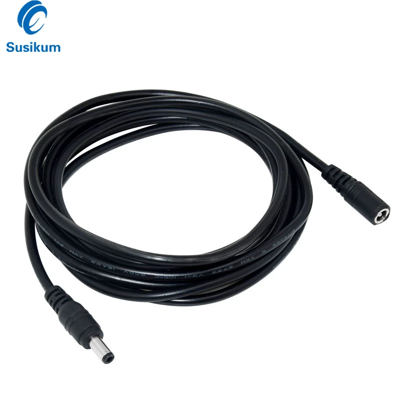 Barato Cable de alimentación de 12 V CC, adaptador hembra para corriente de 5,5x2,1mm, Cable de extensión para cámara de vigilancia de 12 voltios KjwneJZXAp1