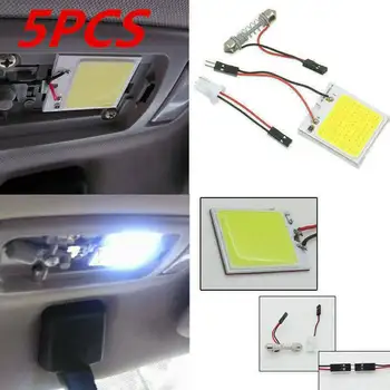 

5PCS Car Interior Dome Light T10 LED 4W 48 SMD COB Chip White Panel Lamp Bulb Auto Vehicles Signal Lamp