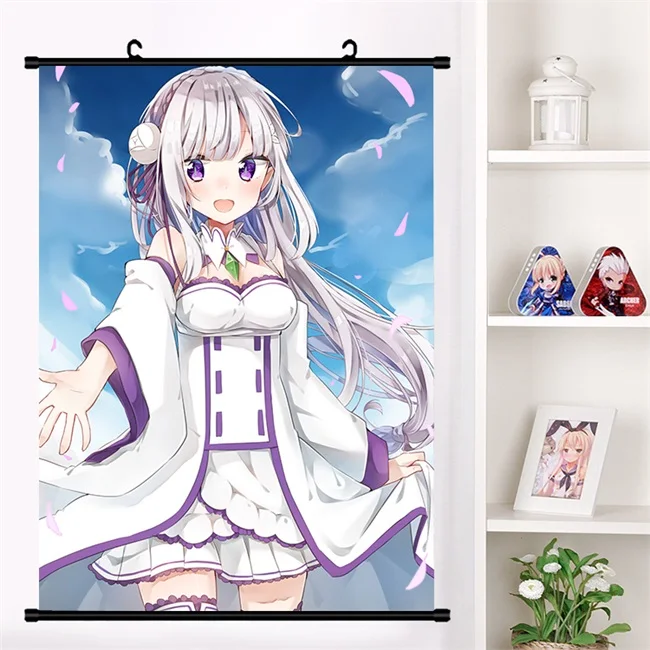 Аниме Re: zero kara hajimeru isekai seikatsu Beatrice Emilia настенный плакат коллекция домашнего декора - Цвет: E