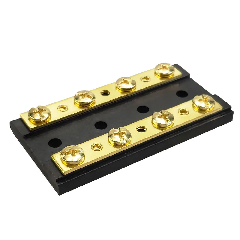 Iztoss Dc 32V 60A Doppia Barra Collettrice In Ottone Con Terminali A Vite 8-32-4 Circuiti 4 Circuit Junction Blockf3883-4P