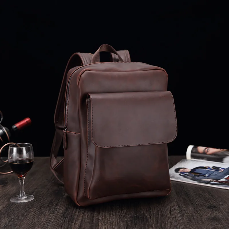 New retro leisure computer backpack Korean version fashion multi-platform fashion travel bag trendy men's shoulder bag