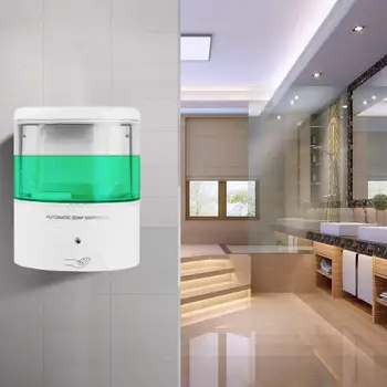 

600ml Liquid Soap Dispenser Automatic IR Sensor Soap Dispenser Wall Touch-free Kitchen Soap Lotion Pump for Kitchen Bathroom