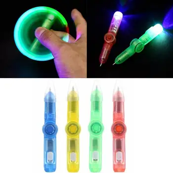 

5pc LED Spinning Pen Ball Illuminated Rotary Pen Glow In Dark Creative Student Decompression Plastic Ballpoint Pen Kids Toy Gift