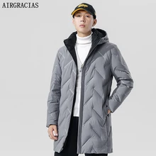 AIRGRACIAS зимний мужской пуховик, модные зимние куртки, мужская верхняя одежда на белом утином пуху, брендовая одежда