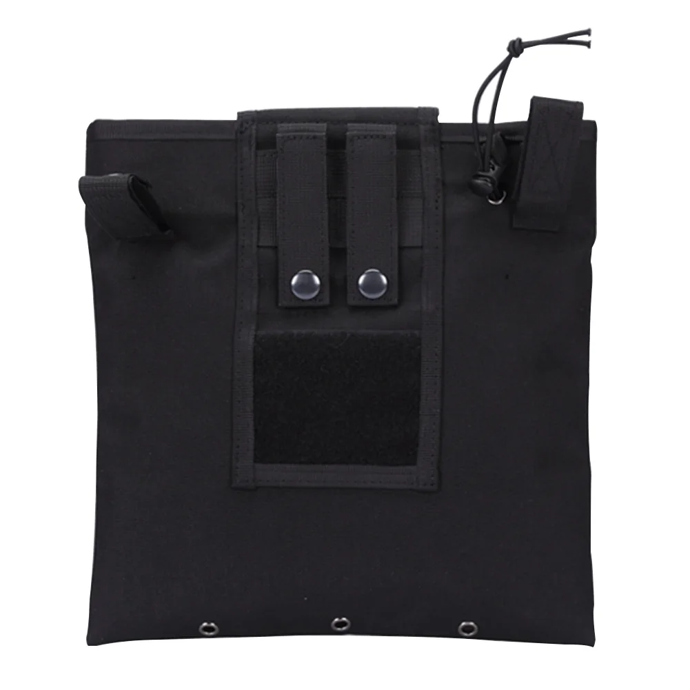 Tactical Waist Bag Magic Sticker Drawstring Wear Resistant Storage Unisex Outdoor Sports Foldable Waterproof Large Capacity - Цвет: Black