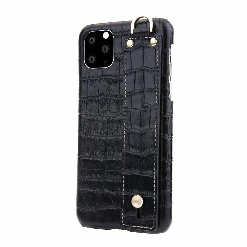 Чехол из крокодиловой кожи для iPhone 11 чехол для iPhone 11 Pro 11 Pro Max элегантный винтажный кожаный чехол защитный чехол 19Sep - Цвет: Black