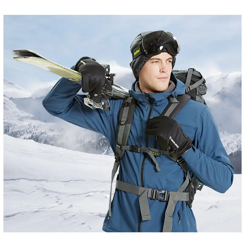Новинка, мужские лыжные перчатки, перчатки для сноуборда, водонепроницаемые, зимние, на молнии, с сенсорным экраном, теплые, для езды на велосипеде, перчатки унисекс, зимние перчатки