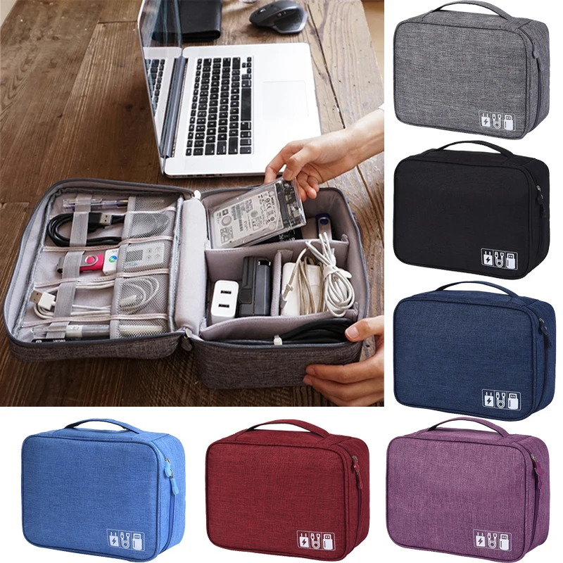 Travel Cable Bag Portable Digital USB Gadget Organizer ChargerStorage Pouch kit Case Accessories Supplies Wires Cosmetic Zipper