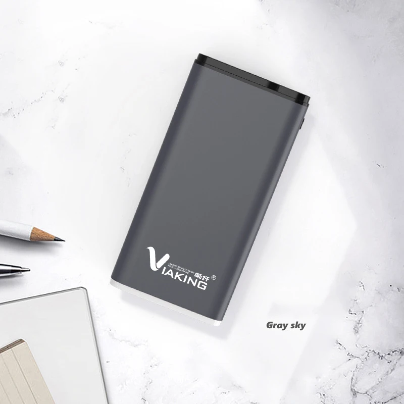 Band New power Bank 20000 светодиодный фонарь мА · ч светодиодный цифровой дисплей Портативный зарядный внешний аккумулятор для Xiaomi Iphone - Цвет: Gray