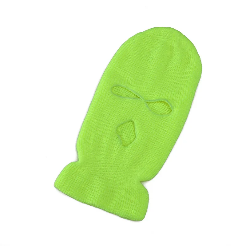 thumbnail image 1 of Pasamontañas de punto con pasamontañas para deportes al aire libre, pasamontañas de invierno, máscara facial completa, gorros bordados de fiesta con 3 agujeros CS, 1 of 5