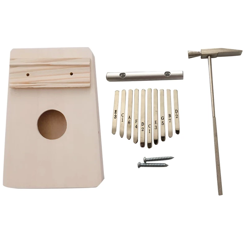 

10 Key Kalimba Diy Kit Bass Wood Thumb Piano Mbira for Handwork Painting Parents-Child Campaign