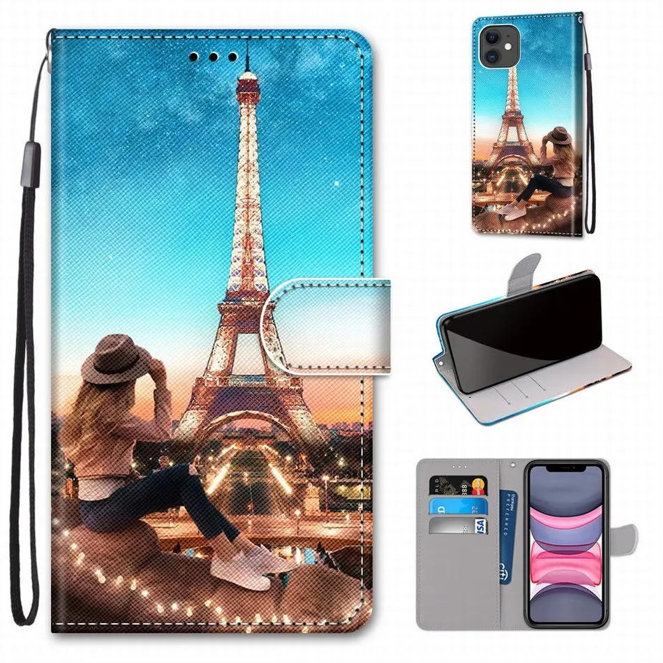 Cute Leather Phone Bags For Cover Sony Xperia 10 L2 L3 X XA XA1 XA2 Plus Rose Wallet Case Box Tower Mountain Sky Flip Funda D08F Cute Leather Phone Bags For Cover Sony Xperia 10 L2 L3 X XA XA1 XA2 Plus Rose Wallet Case Box Tower Mountain Sky Flip Funda D08F
