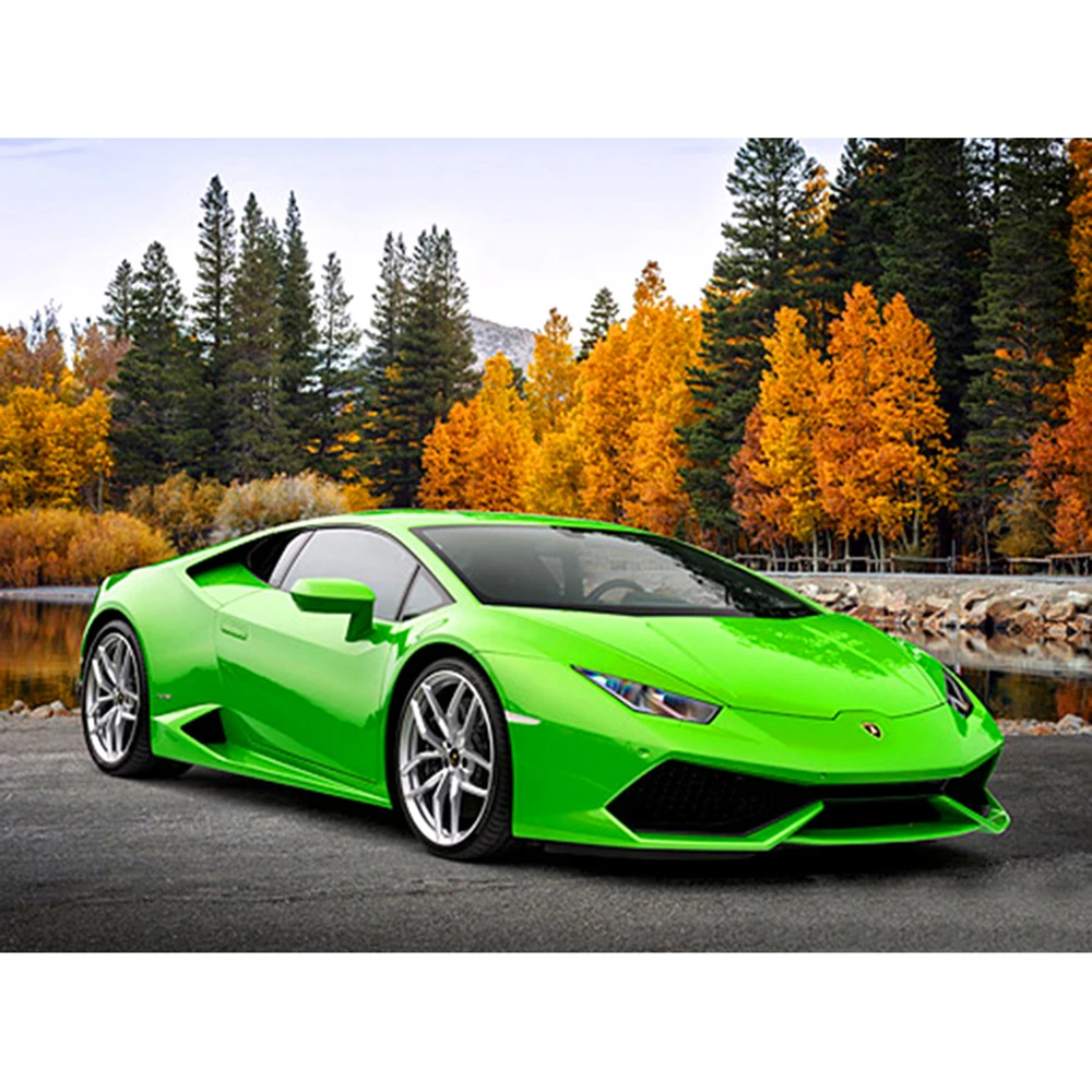 Full Square Round Drill 5D DIY Diamond Painting Green car Embroidery Cross Stitch 3D Home Decor
