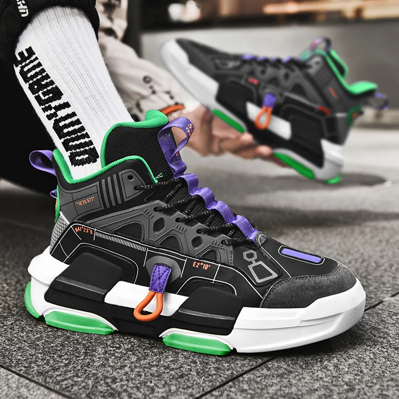 

High Quality Superstar Black Men's Casual Sneakers Leather Comfortable High Sneakers Men Luminous Chunky Sneakers Men Trainers