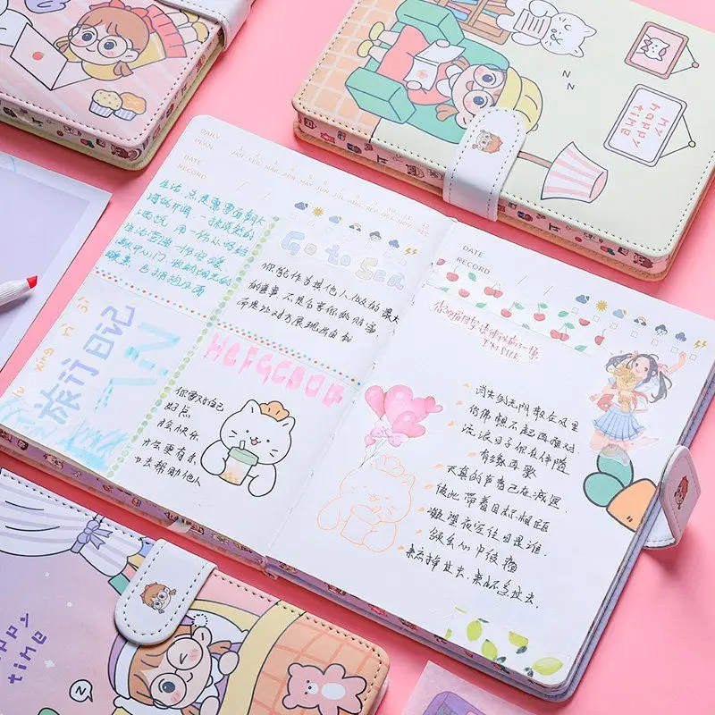 A5 Korea Stationery Kawaii Notebook Creative Cute Hand Book Girl Heart  Diary Girl Hand Book Child Gift Weekly Planning Program - AliExpress