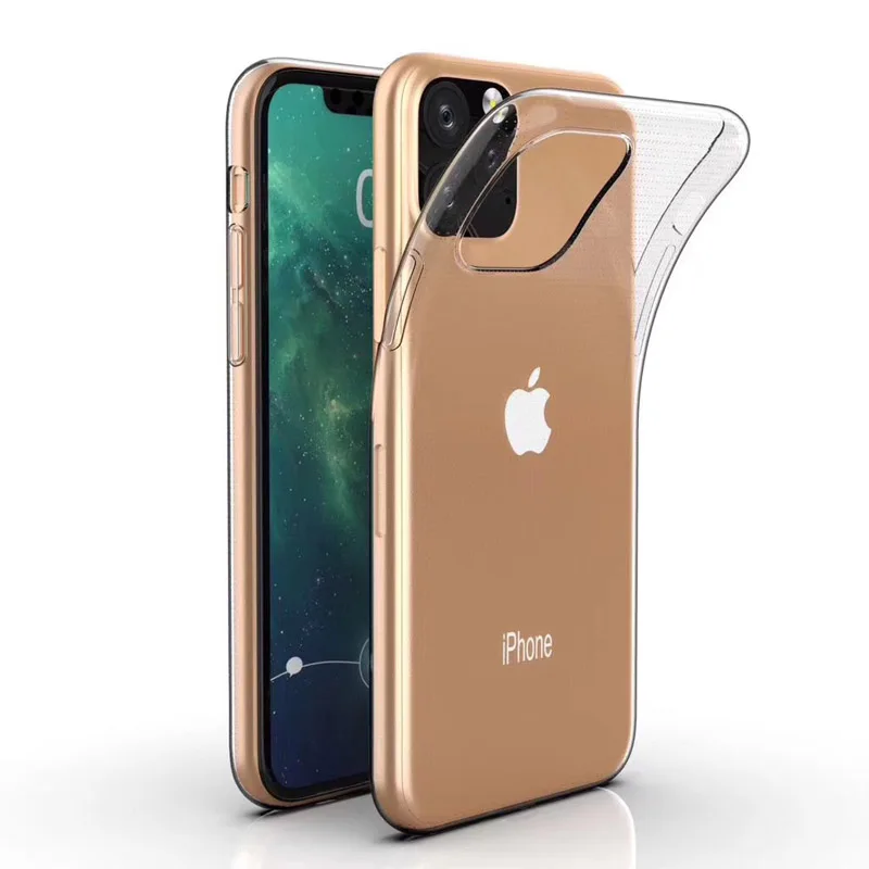 Ультратонкий Прозрачный мягкий чехол из ТПУ для iPhone 11 Pro Max Роскошный прозрачный