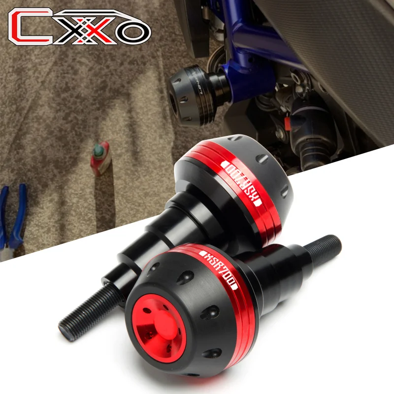 XSR700 LOGO CNC Motorcycle Paratelaio Crash Pad di caduta della protezione della protezione for YAMAHA XSR700 XSR 700 2015 2016-2020 Color : Black
