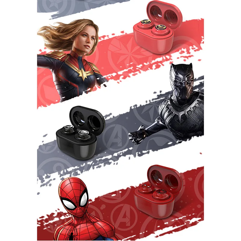 Captain America Iron Man TWS Bluetooth Earphone Captain Marvel Wireless Headphones Spider Man Sports Waterproof Earbuds Headset