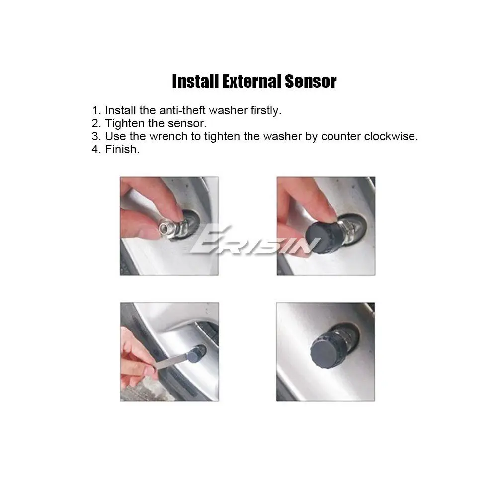 Erisin-ES341 TPMS 4  ͸ Ÿ̾ з , ȵ̵ 9.0/10.0 ڵ    
