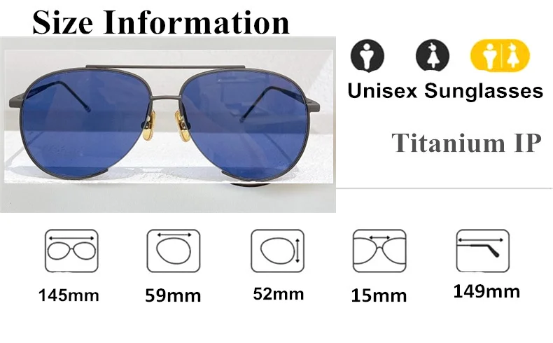 New THOM Brand Fashion Sunglasses Vintage Oval Double-beam Pilot Frog-shaped Men's Women's UV Protection Glasses Driving Gafas