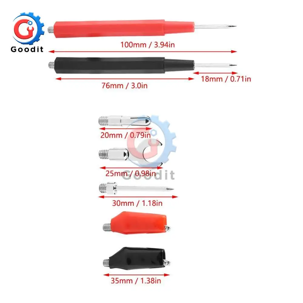 P1500 Test Kit for Digital Multimeter Test Alligator Clip U-Type Needle Probe Banana Plug Replaceable Wire Probe