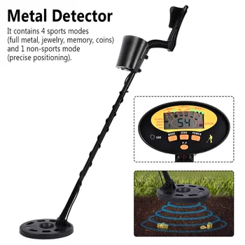 

MD900 Portable Handheld Underground Finder Tool LCD Display Coin 4 Plus 1 Modes Metal Detector Battery Powered Treasure Scanner