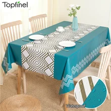 Mantel de plástico PVC impermeable y a prueba de aceite, cubierta de mesa, estilo Pastoral moderno, hojas, dibujo de cuadros, Rectangular, té