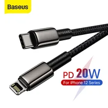 Baseus – Câble USB de type C PD à charge rapide, de 20 W, pour iPhone 11 8 XR 12 SE et Macbook,