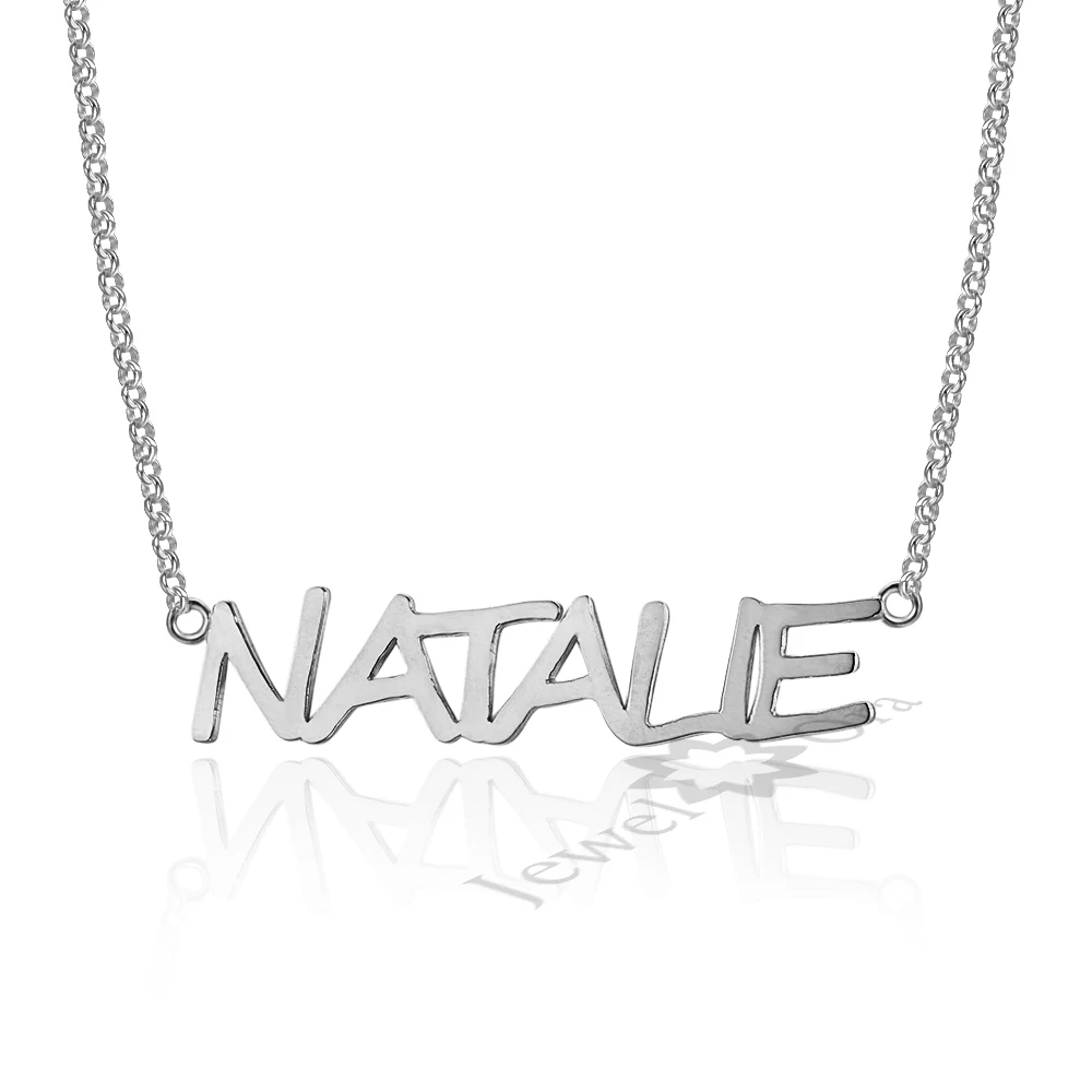 

Personalized Capital Letter Nameplate Necklace For Women Men Handmade Custom Name Pendant Necklaces Chain Jewelry Christmas Gift