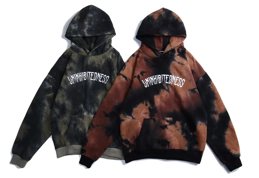 Мужская толстовка с капюшоном в стиле хип-хоп с принтом «Tie dye», уличная одежда в стиле «граффити», худи в стиле Харадзюку, пуловер, хипстерская одежда, осенняя толстовка с капюшоном