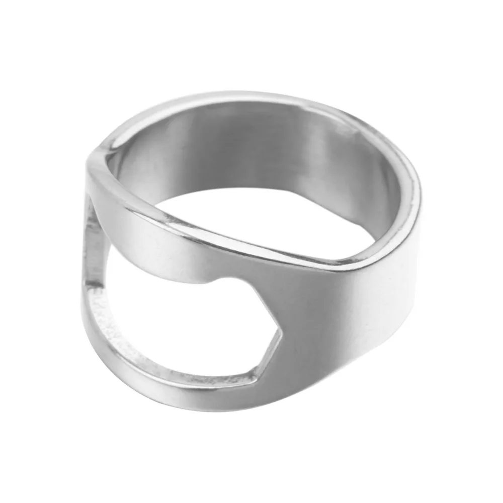 2Pcs   New Unique Creative Versatile Stainless Steel Finger Ring Ring-Shape Beer Bottle Opener Bar Tool Kitchen Cooking