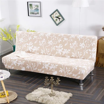 

Sofa Bed Cover Fold Armless Seat Slipcover Polyester Spandex Stretch Covers Furnture Decoration Elastic Protector Bench Covers