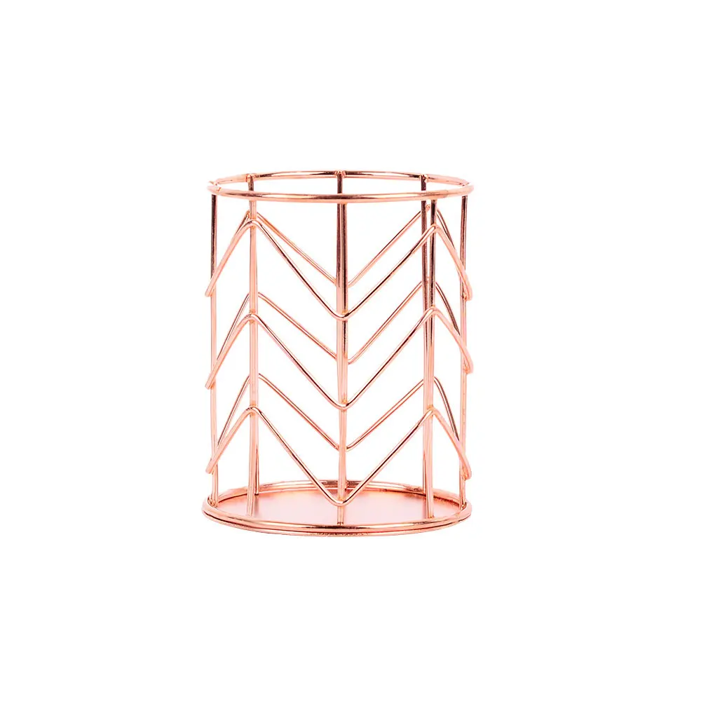 Rose gold 2 цвета макияж ящик для хранения цилиндрический чехол для хранения помады щетка держатель держателя ручки кованые подставка для ручек, для хранения инструментов - Цвет: Rose gold