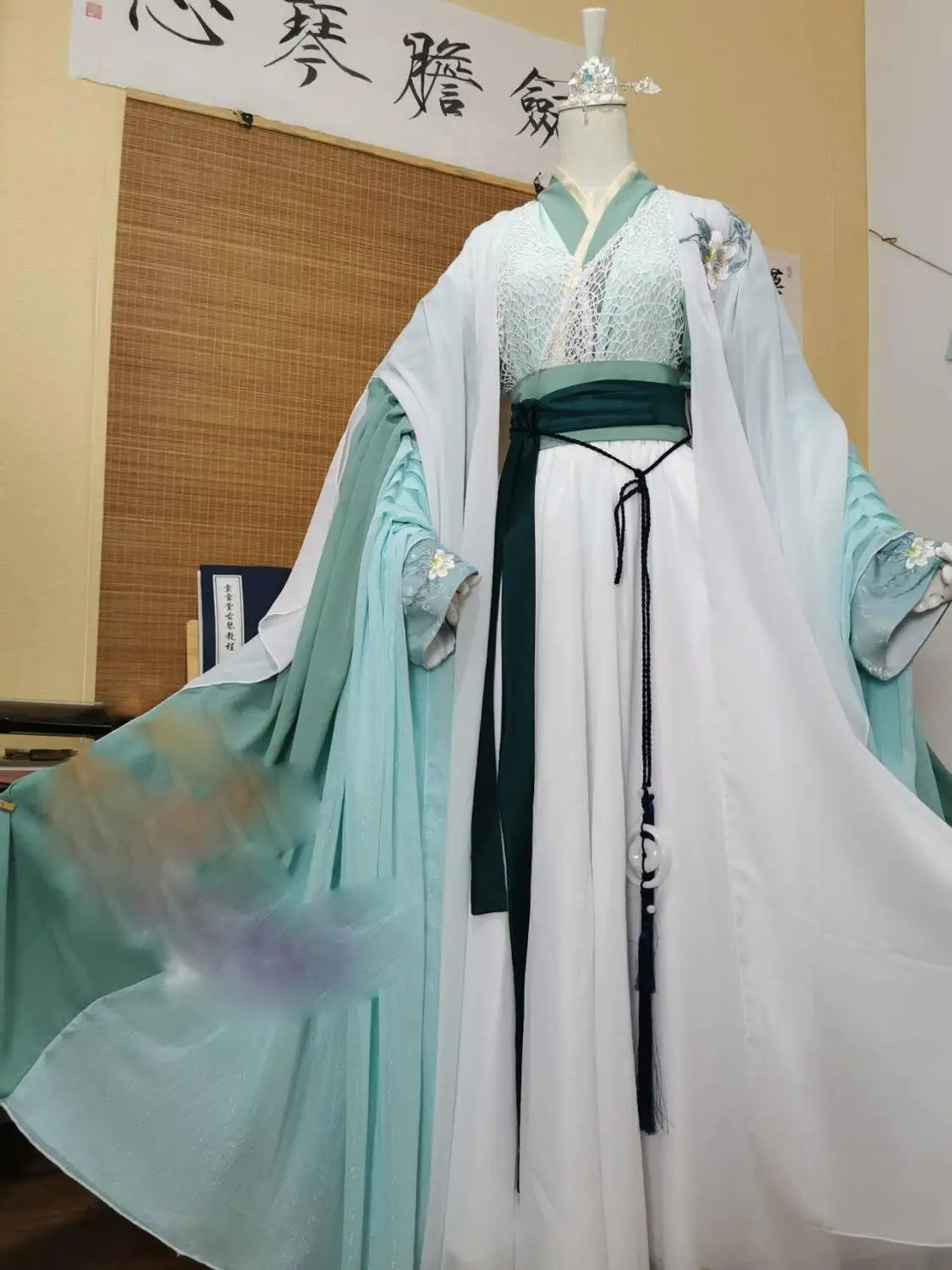 Мужской костюм принца с вышивкой светло-голубого цвета Hanfu Wind Master Cos аниме