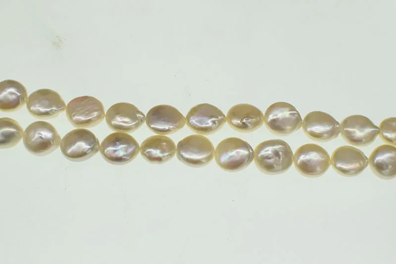 

AAAA loose beads freshwater pearl white COIN nature for 12-13MM making jewelry 36cm FPPJ wholesale