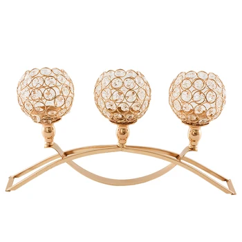 

Practical Crystal Candle Holders 3 Holders Iron Candelabra Holder Coffee Table Decorative Centerpieces for Living Room Dinning