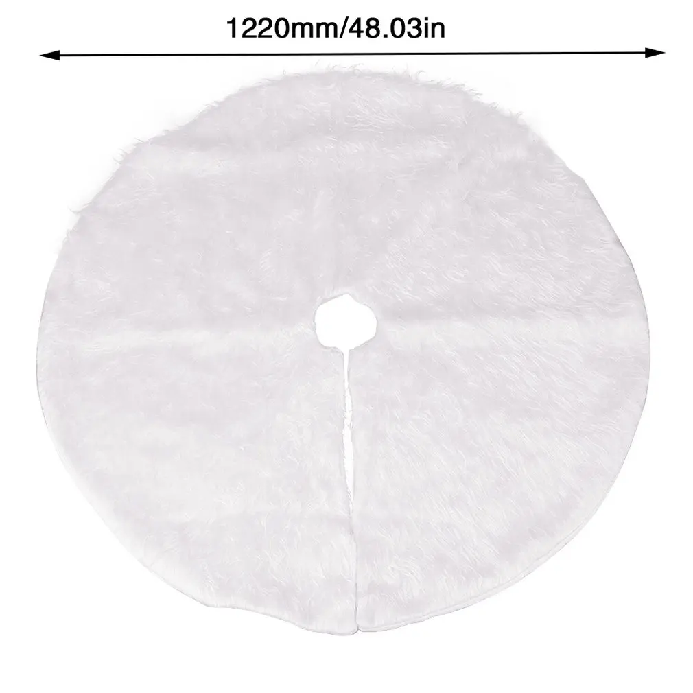 Чистый белый плюш Рождественская елка юбка рождественские плюшевые на дерево юбка мохнатый искусственный мех Рождественское украшение домашний декор