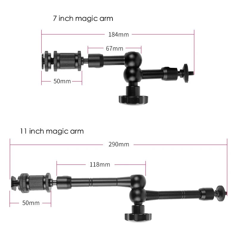 Super Clamp 7/11 inches Adjustable Magic Articulated Arm for Mounting HDMI Monitor LED Light LCD Video Camera Flash Camera DSLR-1