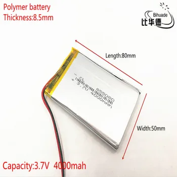 

3.7V 4000mAh 855080 Lithium Polymer LiPo Rechargeable Battery cells For Mp3 Power bank